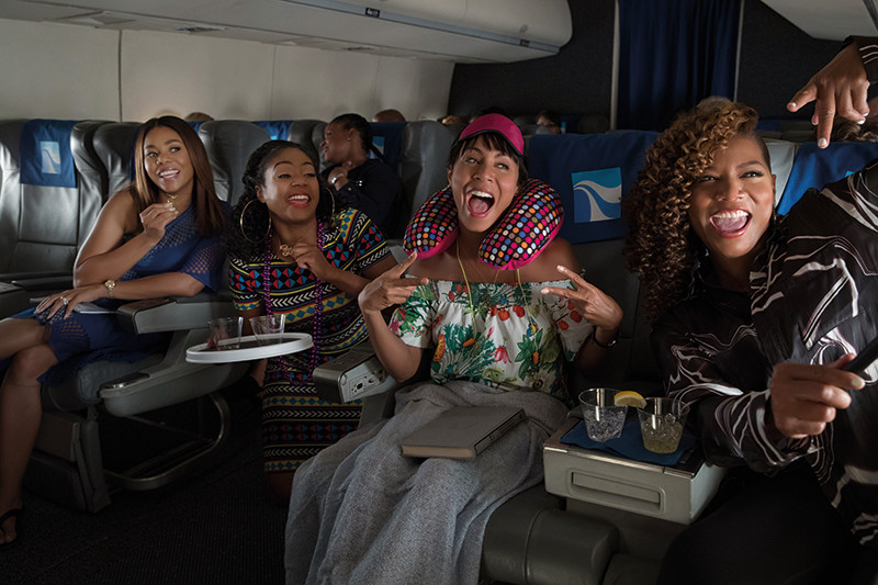 The girls from Girls Trip get rowdy on a plane.