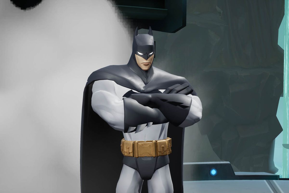 Batman stands with his arms folded in a screenshot from MultiVersus